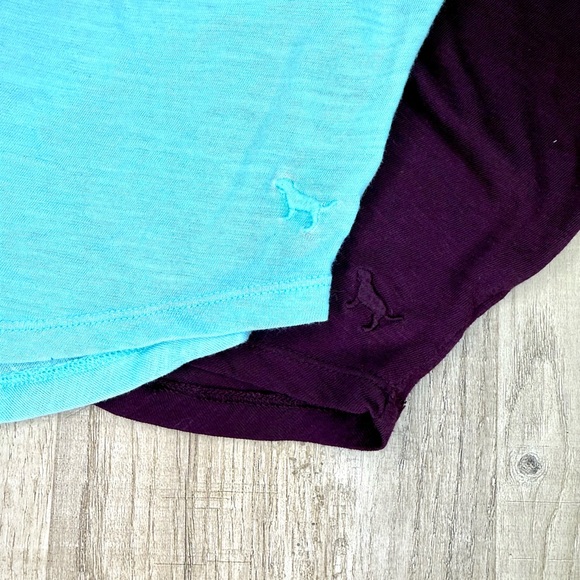 PINK Victoria's Secret Burgundy and Teal racer back tank tops - Picture 4 of 9